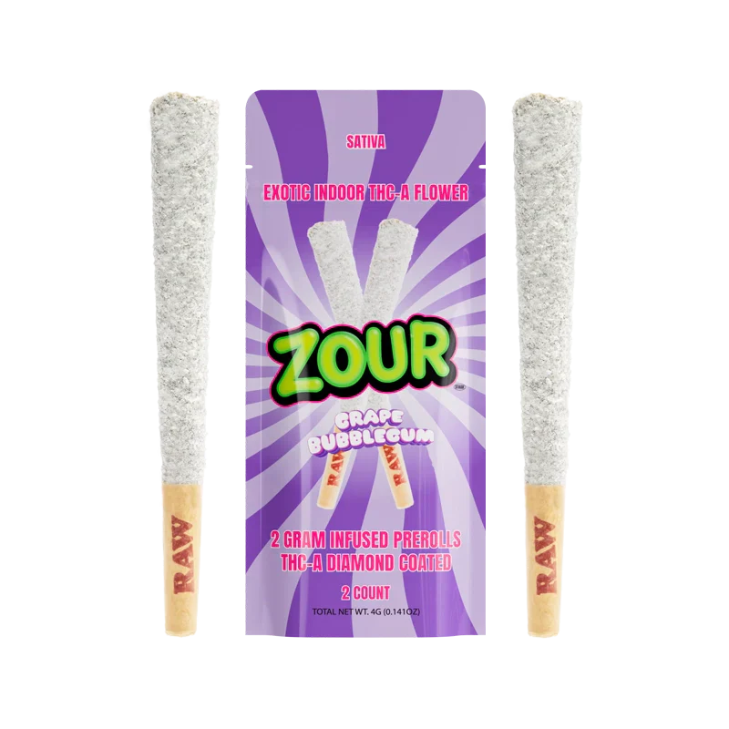 2CT GRAPE BUBBLEGUM COATED PREROLL